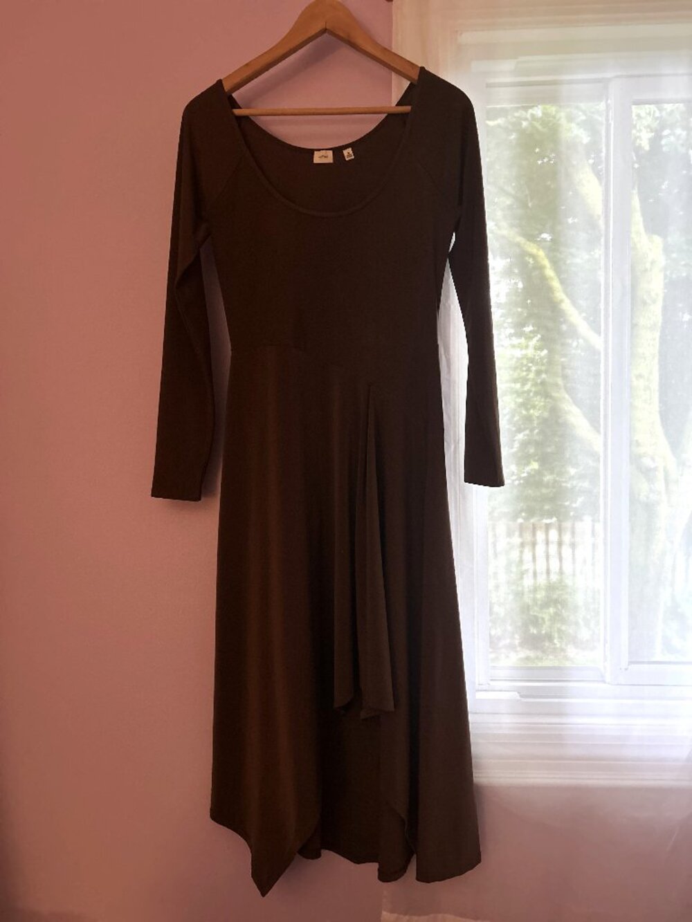 Wilfred Aritzia Long Sleeve Maxi Dress Asymmetric Hem